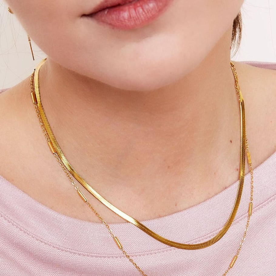 Edelstahlkette mit doppelter Kette Bild4